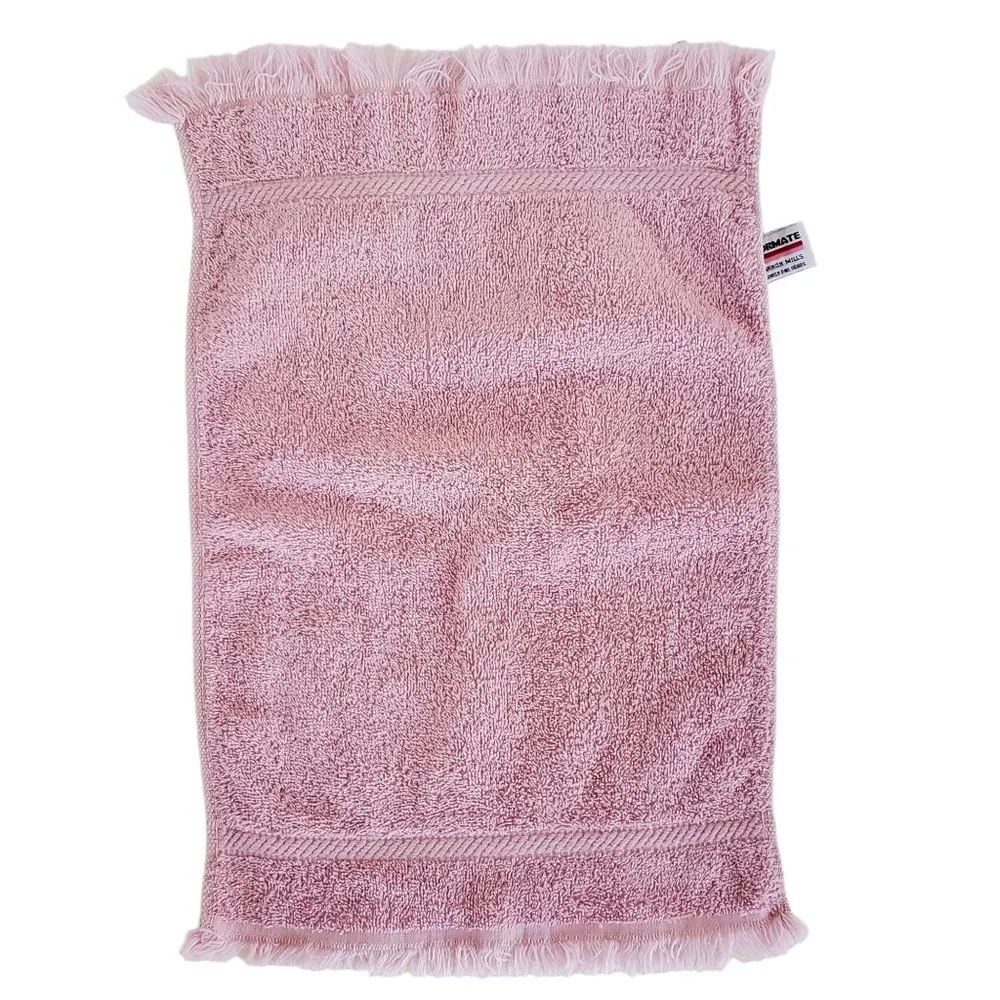 Vintage Fringed Guest Towels Yellow & Pink Sears Cannon Mills 10.25
